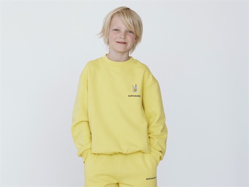 Mads Nørgaard Lemon Zest Badge Sweatshirt Sonar - Str. 10y 140cm