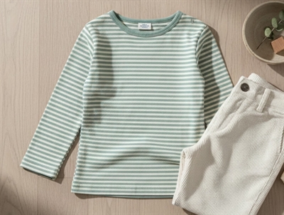 Mads Nørgaard jadeite/seedpearl mini stribet t-shirt Tobinino