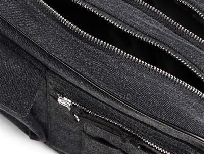 Mads Nørgaard Cappa taske i sort detaljer og lynlåse