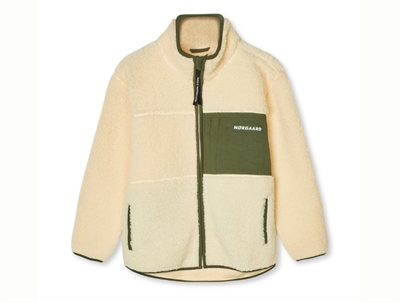 Mads Nørgaard teddy fleece jakke råhvid forfra