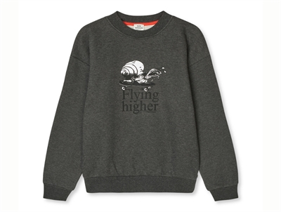 Mads Nørgaard mørkegrå sweatshirt med print forfra