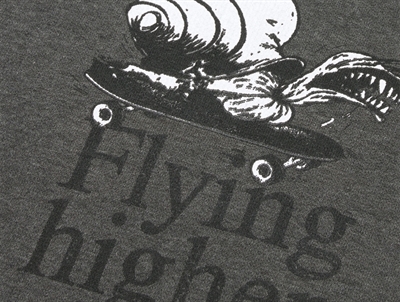 Mads Nørgaard mørkegrå sweatshirt snegl print nærbillede