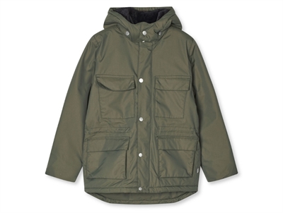 Mads Nørgaard vinterjakke i mørkegrøn med aftagelig hætte