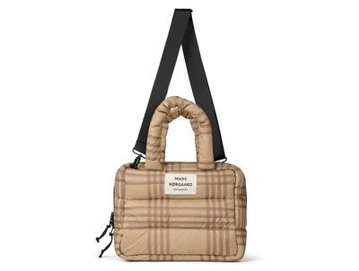 Mads Nørgaard taske i cornstalk/cocoa brown med ternet design