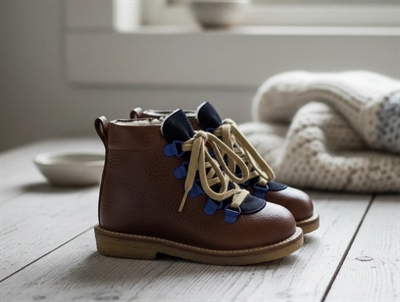 Angulus cognac/navy vinterstøvle med TEX