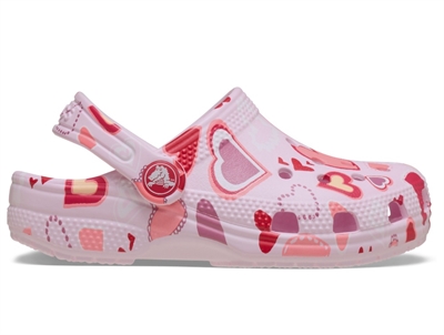 Crocs Classic clog med hjerteprint og hælrem