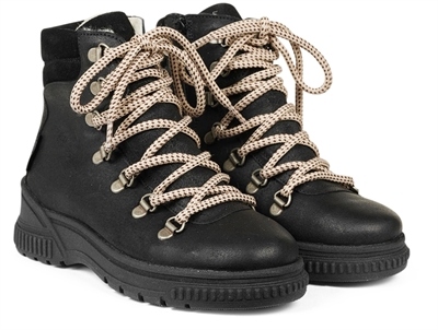 Angulus TEX-snørestøvle sort med uldfoer og snørebånd