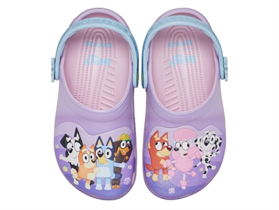 Crocs Bluey clog lilla med print og hælrem