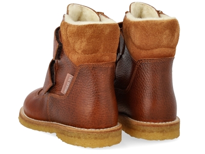 Angulus TEX vinterstøvle cognac med uldfoer skrå vinkel bagfra