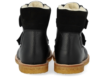 Angulus TEX vinterstøvle sort med uldfoer skrå vinkel bagfra