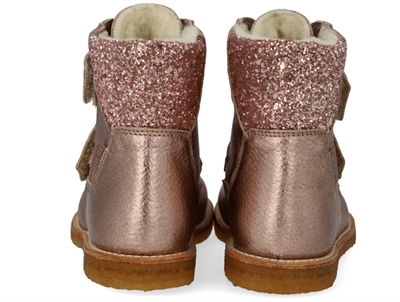 Angulus TEX vinterstøvler rose copper/rose glitter med merinould