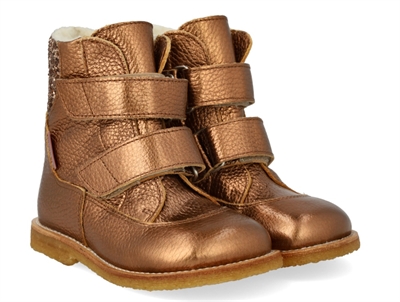 Angulus TEX vinterstøvle i bronze læder med glitter