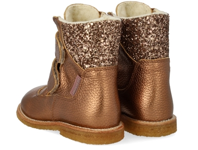 Angulus TEX vinterstøvle i bronze læder med glitter