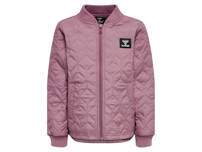 Hummel termo jakke i rosa nuance med quiltet mønster og lynlås