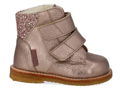 Angulus TEX begynder vinterstøvler rose copper/rose glitter med merinould