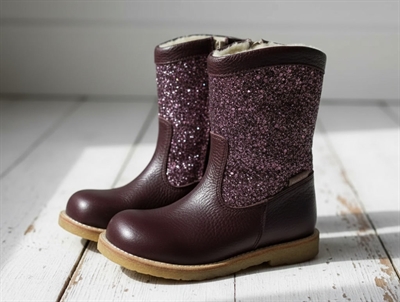 Angulus bordeaux multi glitter vinterstøvle med TEX