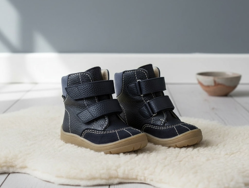 Angulus Vinterstøvle Navy/tan/blue Med Tex