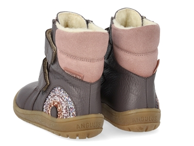 Angulus TEX vinterstøvle lavendel med glitterregnbue set bagfra