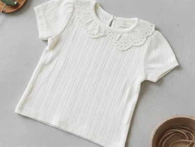 En Fant eggnog pointelle t-shirt