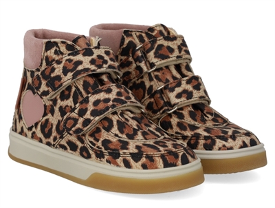 Angulus high-top TEX-sneaker beige leo med hjerte