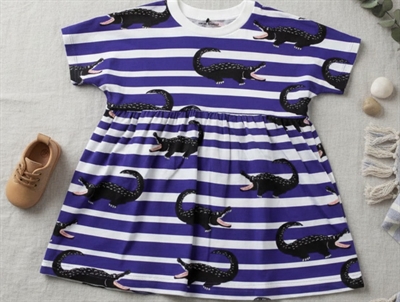 Mini Rodini kjole lilla med krokodiller