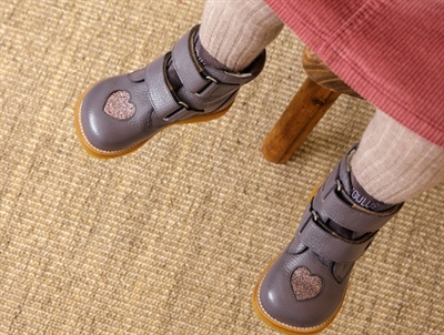 Angulus TEX støvle lavender med glitterhjerter på barn