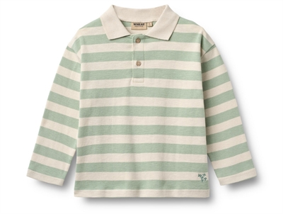 Wheat Fred polo trøje mint stripe i økologisk bomuld