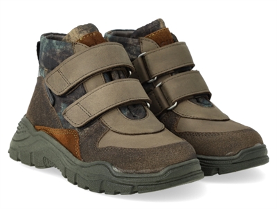 Angulus high-top TEX-sneaker olive med grøn sål