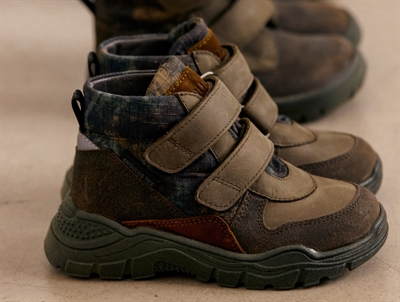 Angulus high-top TEX-sneaker olive med grøn sål