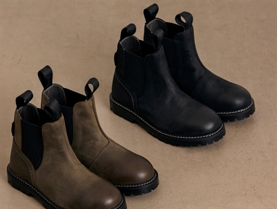 Angulus Chunky Chelsea TEX-støvle sort læder