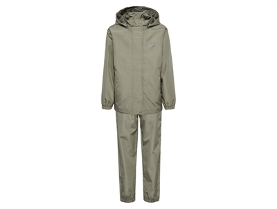 Hummel regnsæt i grøn nuance med hætte og refleksdetaljer