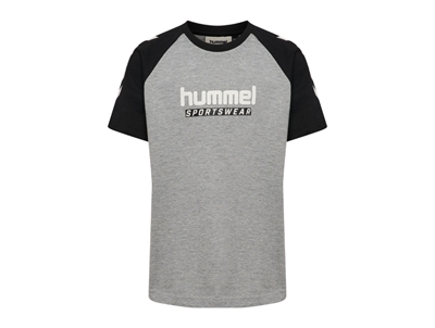 Hummel t-shirt i grå med sportswear logo foran