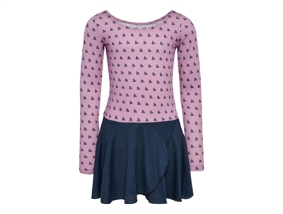 Hummel gymnastikdragt i lilla med all-over logo print set forfra