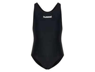Hummel badedragt i sort med logo foran