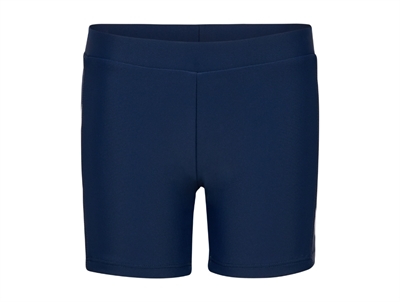 Hummel badebukser i moerkeblaa med elastik i taljen set forfra