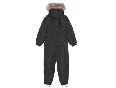 VER de TERRE flyverdragt i black set forfra med lynlås og aftagelig pelskant