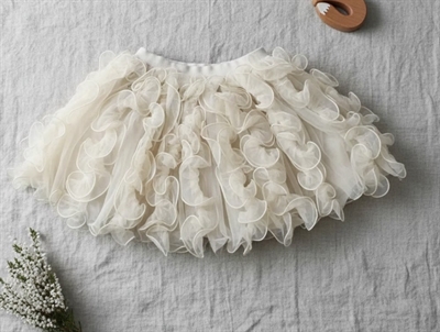 MarMar cream taupe ballerina frill nederdel Solvig