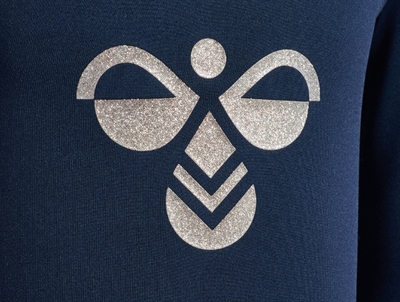 Hummel gymnastikdragt i mørkeblå med logo og glitterdetaljer