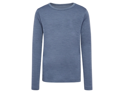 hummel langærmet bluse i blå flint stone nuance set forfra