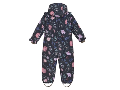 En Fant flyverdragt i ebony med blomstermønster og flæser set bagfra