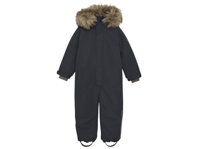 En Fant flyverdragt ebony med aftagelig pelskant set forfra