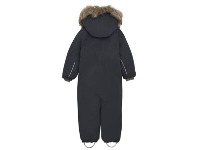 En Fant flyverdragt ebony med aftagelig pelskant set bagfra