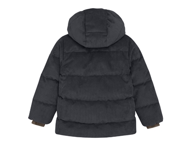 En Fant puffervinterjakke ebony i fløjl med kanalsyning set bagfra