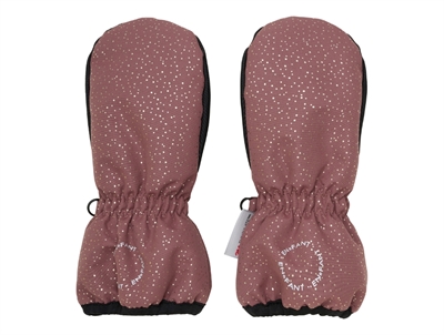 En Fant luffer i frosted almond med guldprikker og sort greb