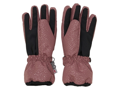 En Fant handsker i frosted almond med guldprikker og sort greb