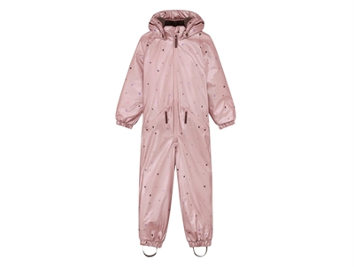 En Fant gummiflyverdragt i rosa nuance med print set forfra