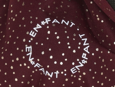 En Fant handsker i bordeaux nuance med prikker og logo detalje