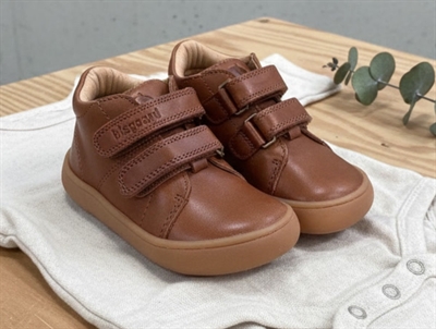 Bisgaard Dex barfodssko i cognac med velcro