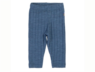 Joha leggings i blå nuance i uld og silke med ribstruktur