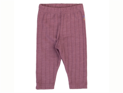 Joha leggings i lilla nuance i uld og silke med ribstruktur